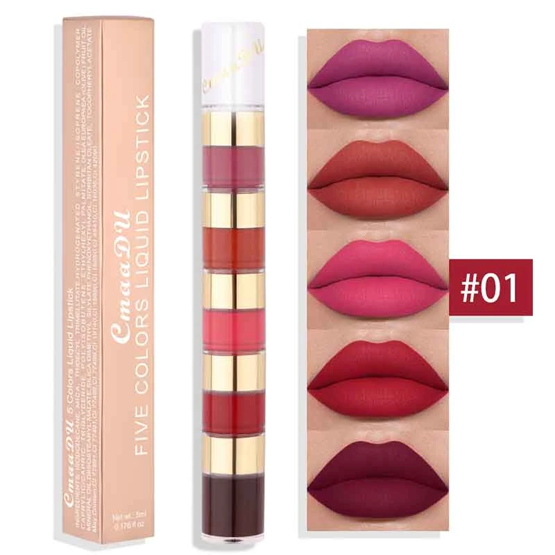 CMAADU 5 In 1 Matte Liquid Lipstick Set
