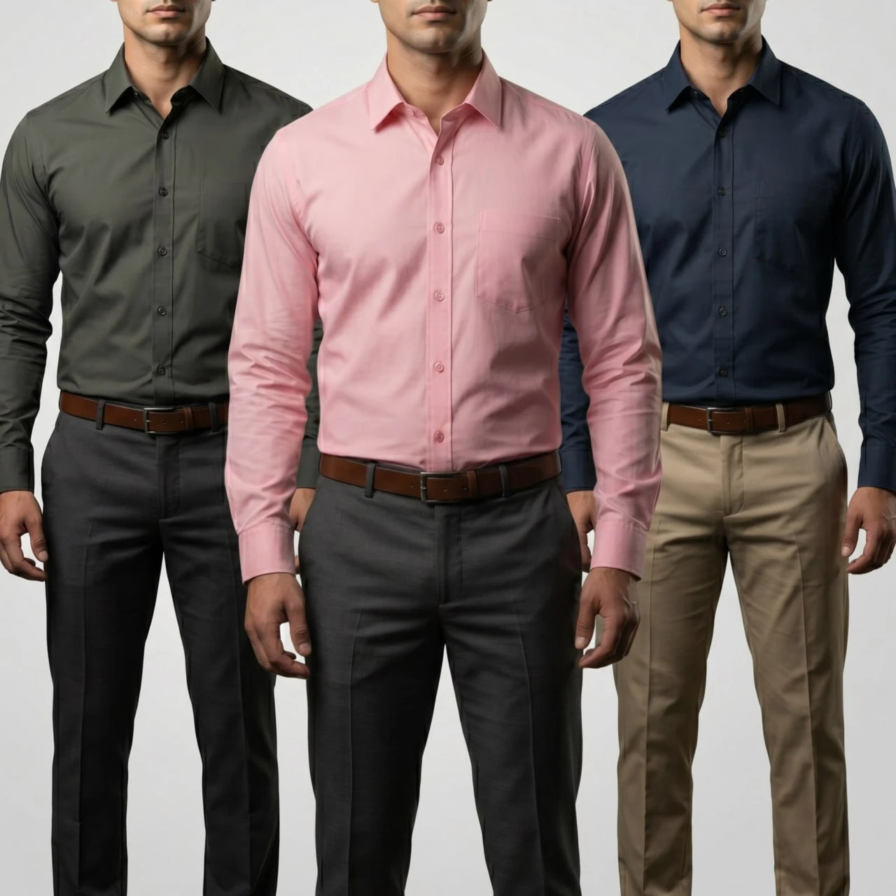 Premium Formal Full Sleeve Solid Shirt - 3 pcs