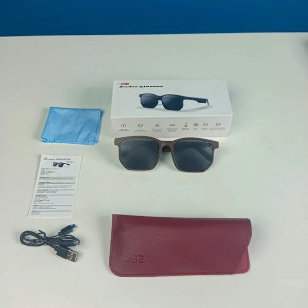 Usea Smart Glasses Audio Bluetooth Sunglasses-Brown Color