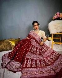Half Silk Handprited Sarees