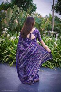 Batik silk sharee with blause pics