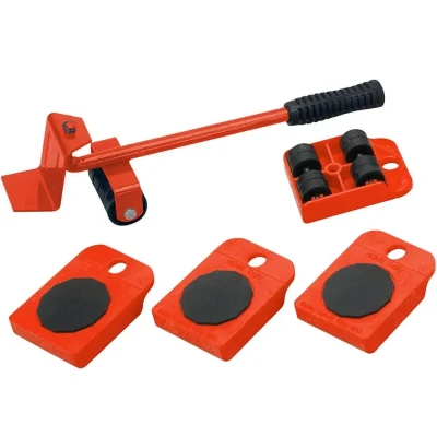 5 Piece Furniture Moving Heavy Hand Tool Set Furniture Lifter Mover for Sofa Bed Cabinet Wheel Bar + Mover Roller Transport
