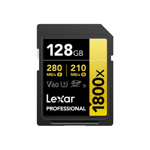 Lexar 128GB Professional 1800x UHS-II SDXC Gold Memory Card