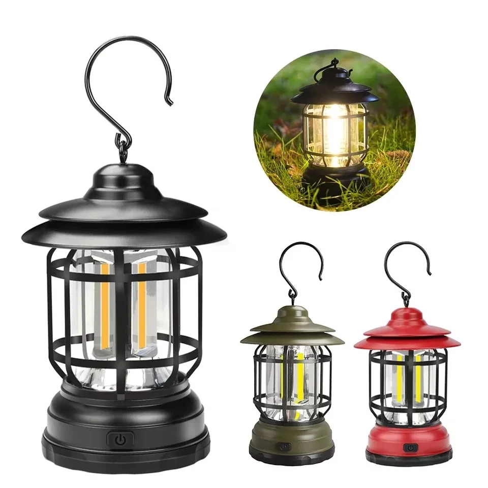 Retro Lamp Portable Camping Lantern-Black