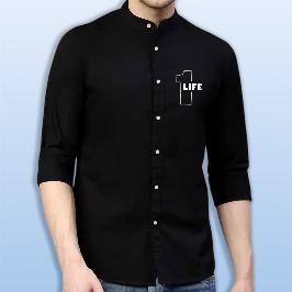 Premium Printed Ban Collar Shirt for Men