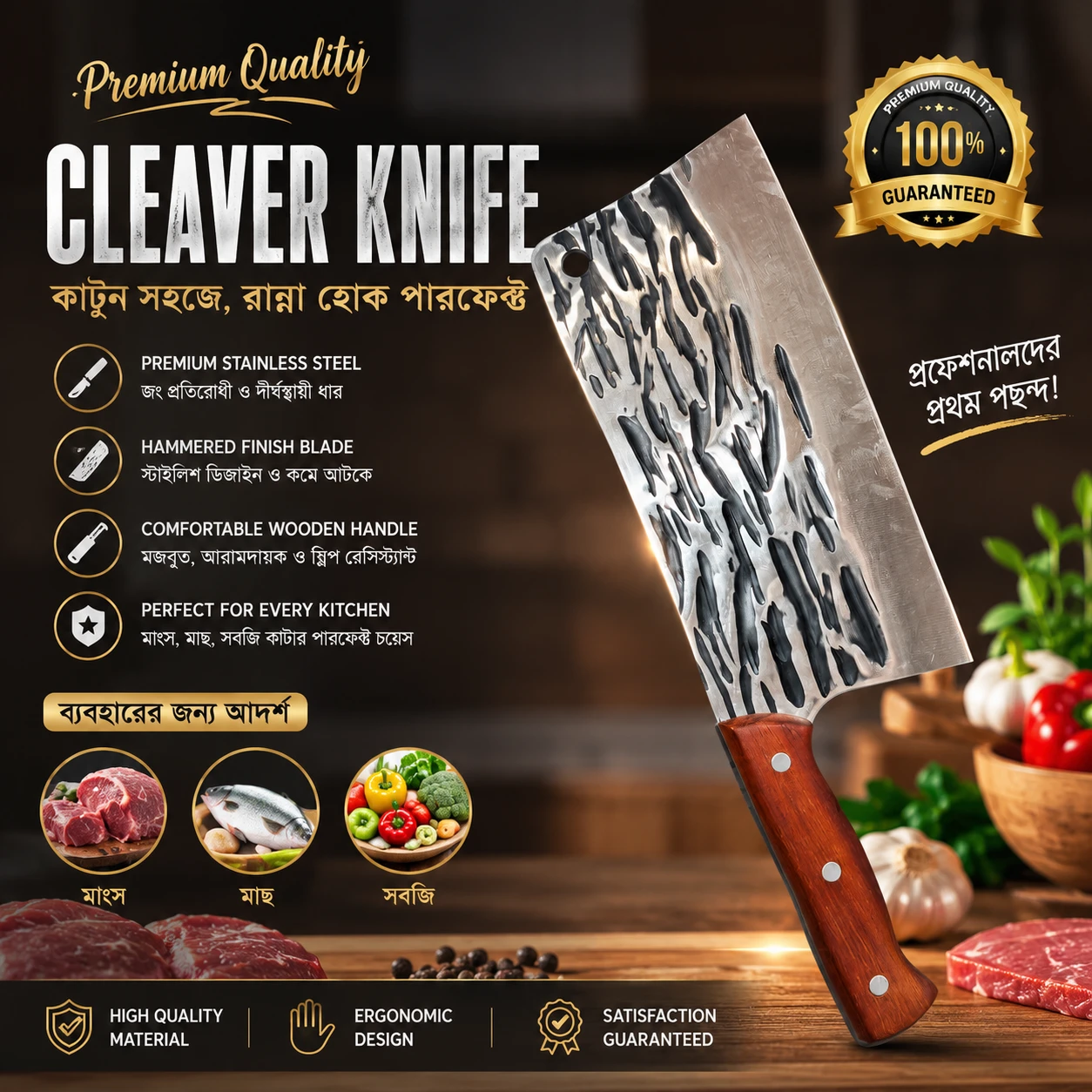 Qurbani Meat Cutting Combo Set – 3 in 1 Premium Kitchen Tool Kit 2