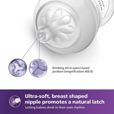 Baby Feeder | Philips Avent Natural Ultra Soft & Flexible Pink Feeding Bottle for 1 month+ 1 Bottle | 260ml