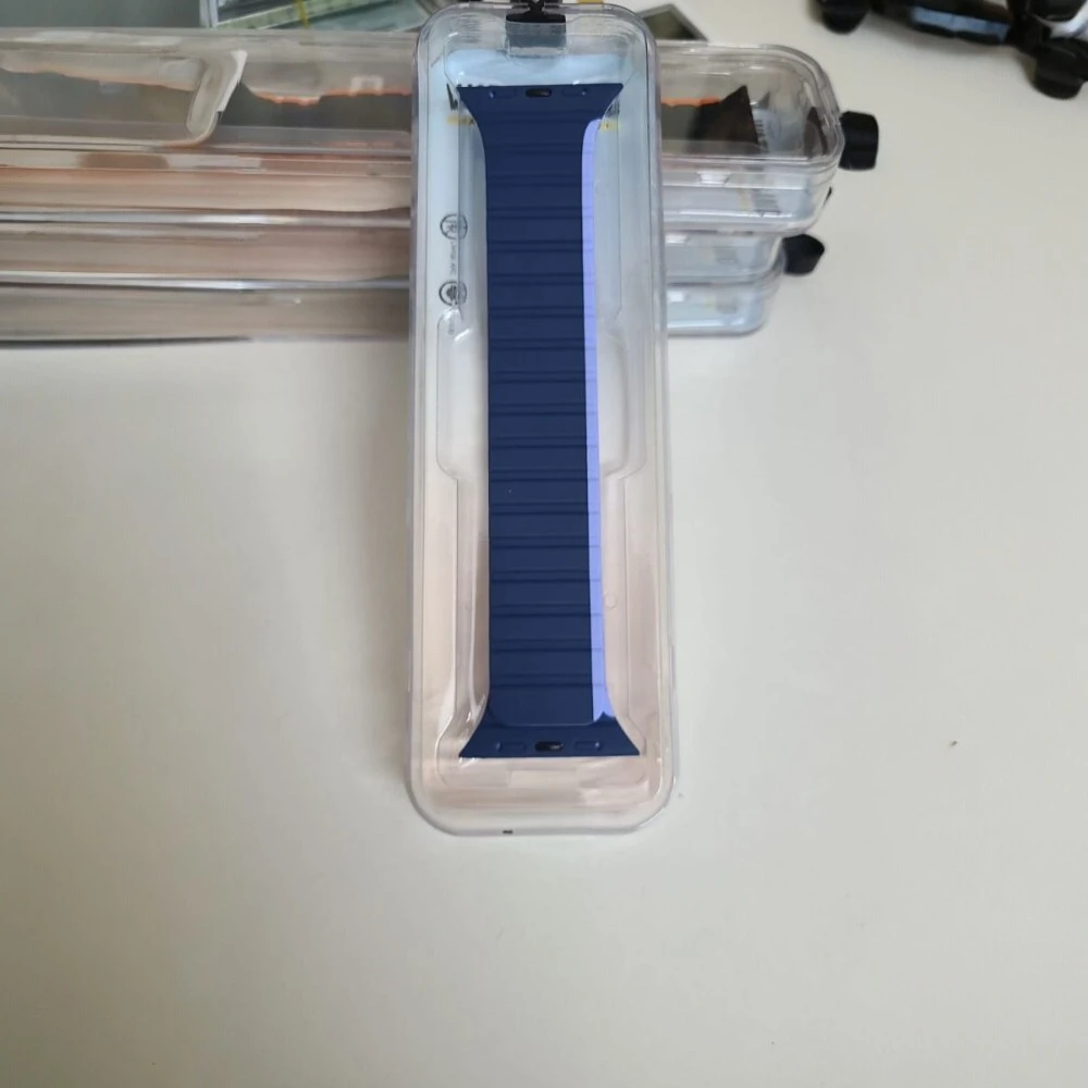 Stop Line Magnet Strap For Smart Watch- 42/44/45/49mm- Navy Blue+Sky Blue Color