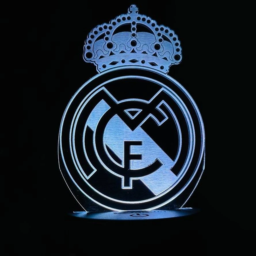 GearUP Acrylic Multicolor Night Lamp (Real Madrid FC ) – Black – 20 pcs