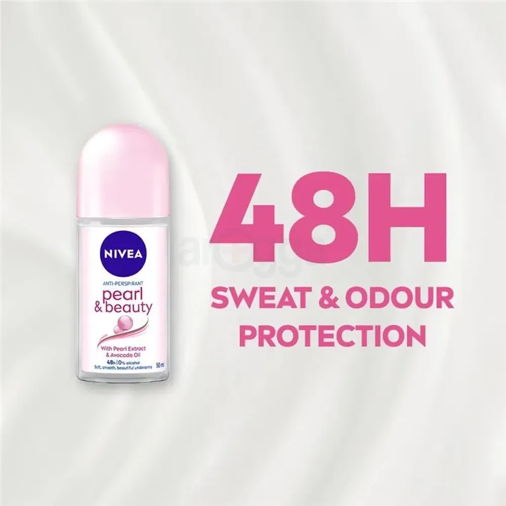 NIVEA Pearl & Beauty Anti-Perspirant Deodorant Roll-On 50ml | Fresh Fragrance Deodorant for Women, Roll-On Deodorant for Women, Deodorant Women's