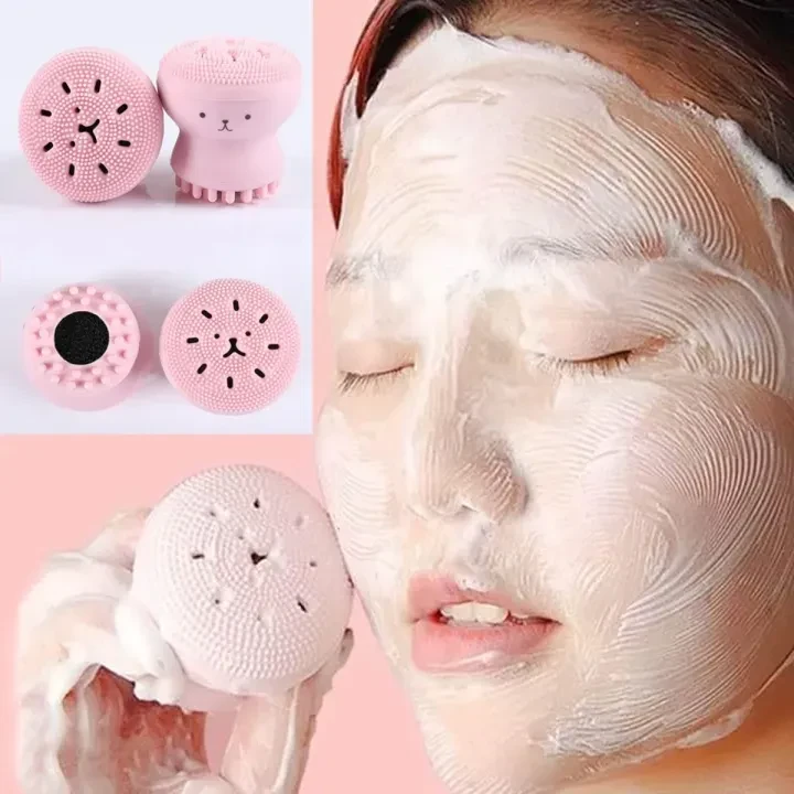 Octopus Shape Silicone Face Cleansing Brush 1pcs - Random Colour