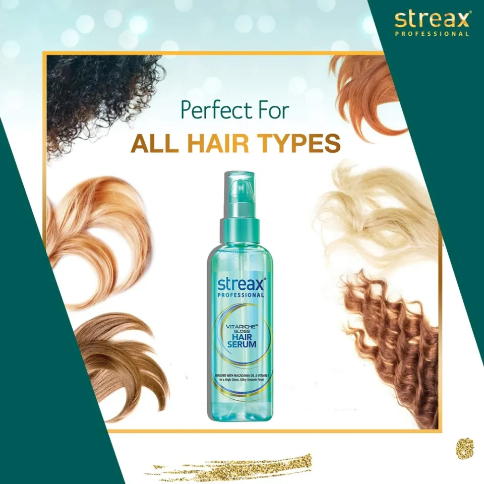 Hair Serum for Women - Streax Pro / Professional Vitariche Gloss Hair Serum - 115ml