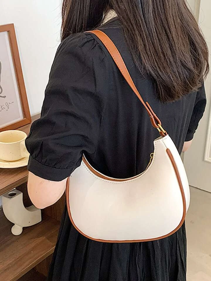 Imported Premium Ladies Handbag White Brown
