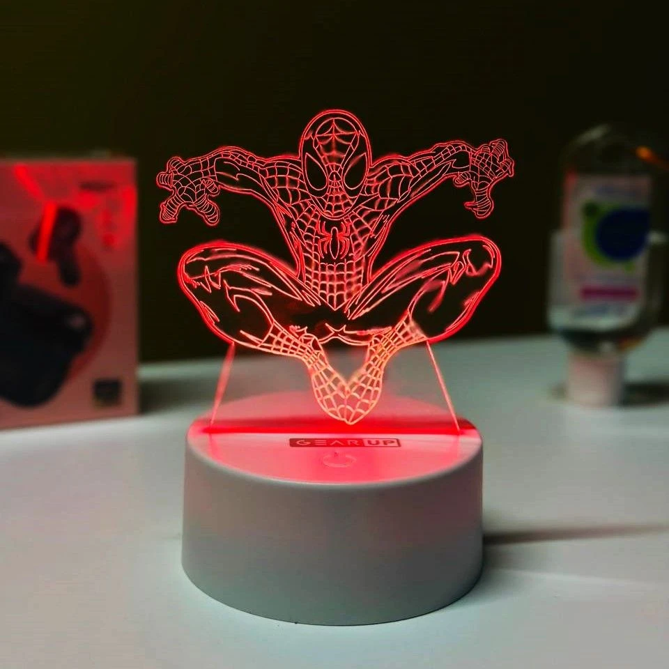 GearUP Acrylic Multicolor Night Lamp (Spider Man)- WHITE – 20 pcs