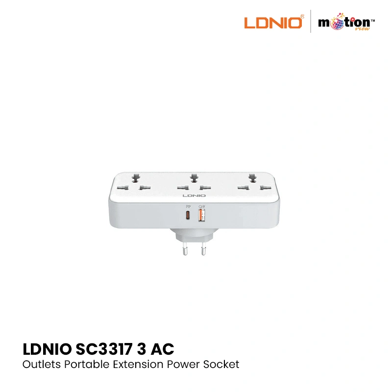 LDNIO SC3317 3 AC Outlets Portable Extension Power Socket