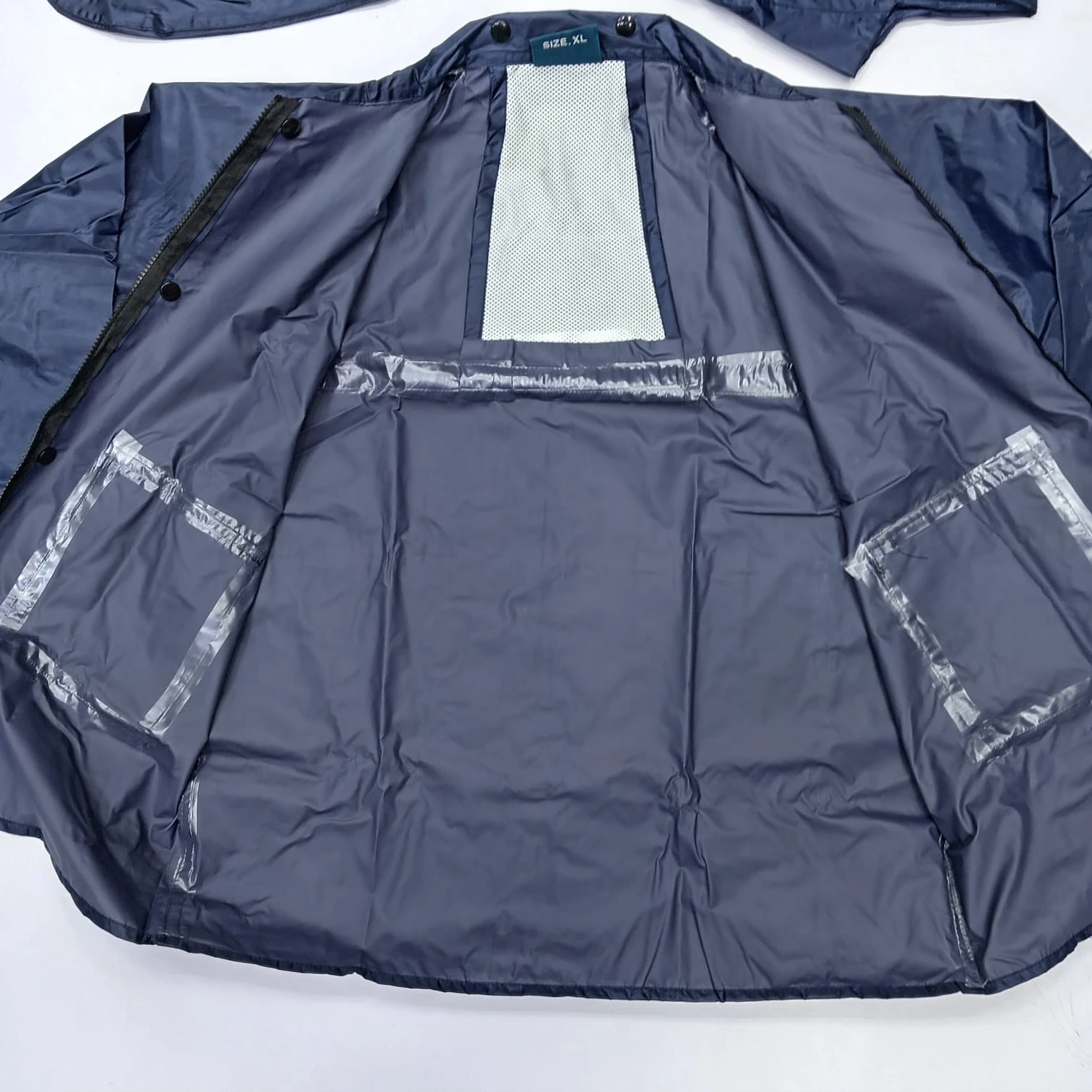 100% Water proof High quality Rain Coat With Pant. (Happylon) Blue