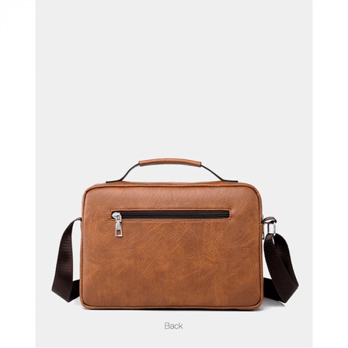 Men's Pu Leather Shoulder Bag (brown)