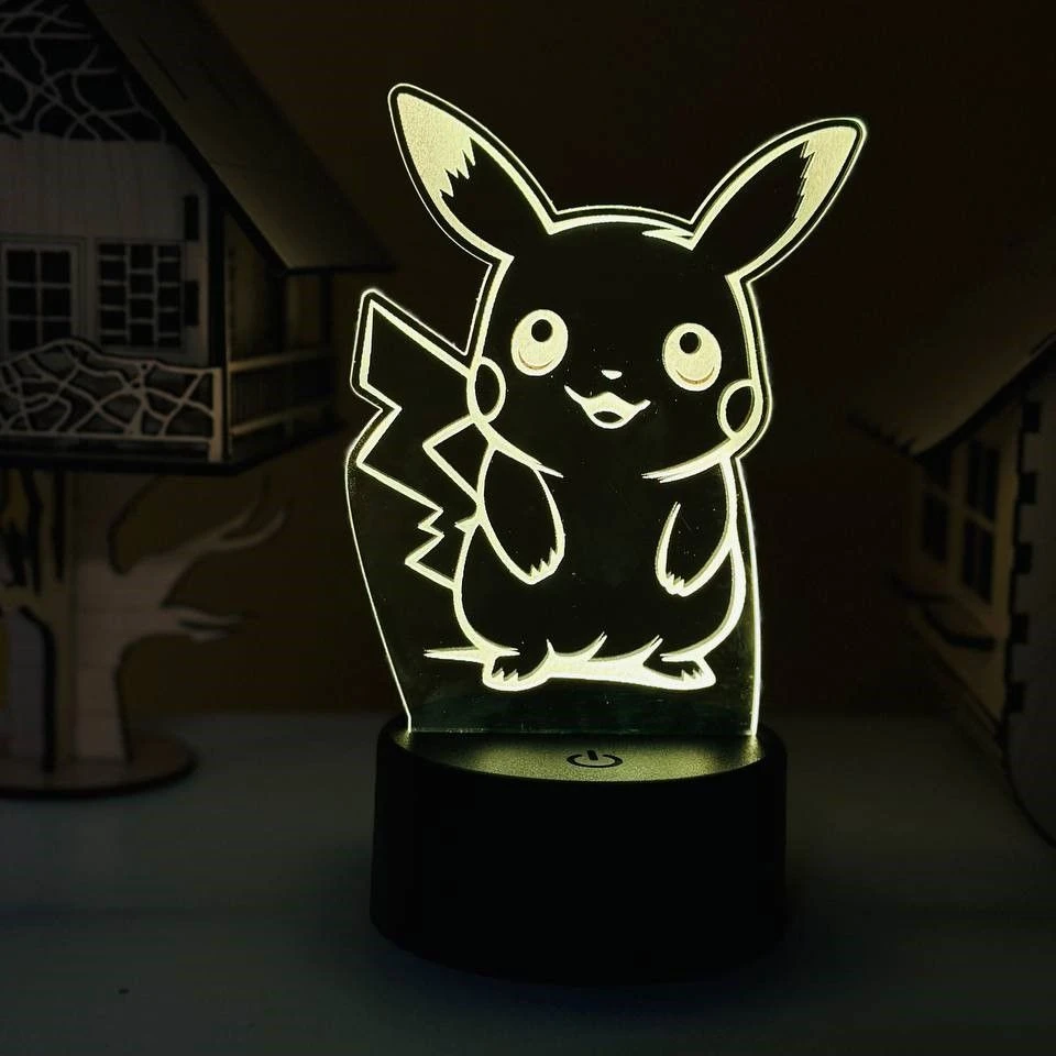 GearUP Acrylic Multicolor Night Lamp (Pikachu) BLACK – 20 pcs
