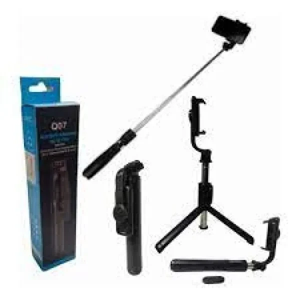Smart Vlogger's Combo: K8 Wireless Microphone, Q07 Bluetooth Selfie Stick & 360° Rotating Phone Stand