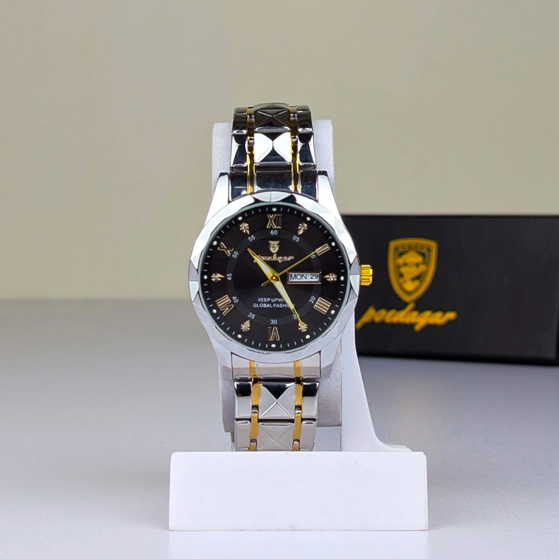 Poedagar Luxury Couple Watch (Water Resistant)