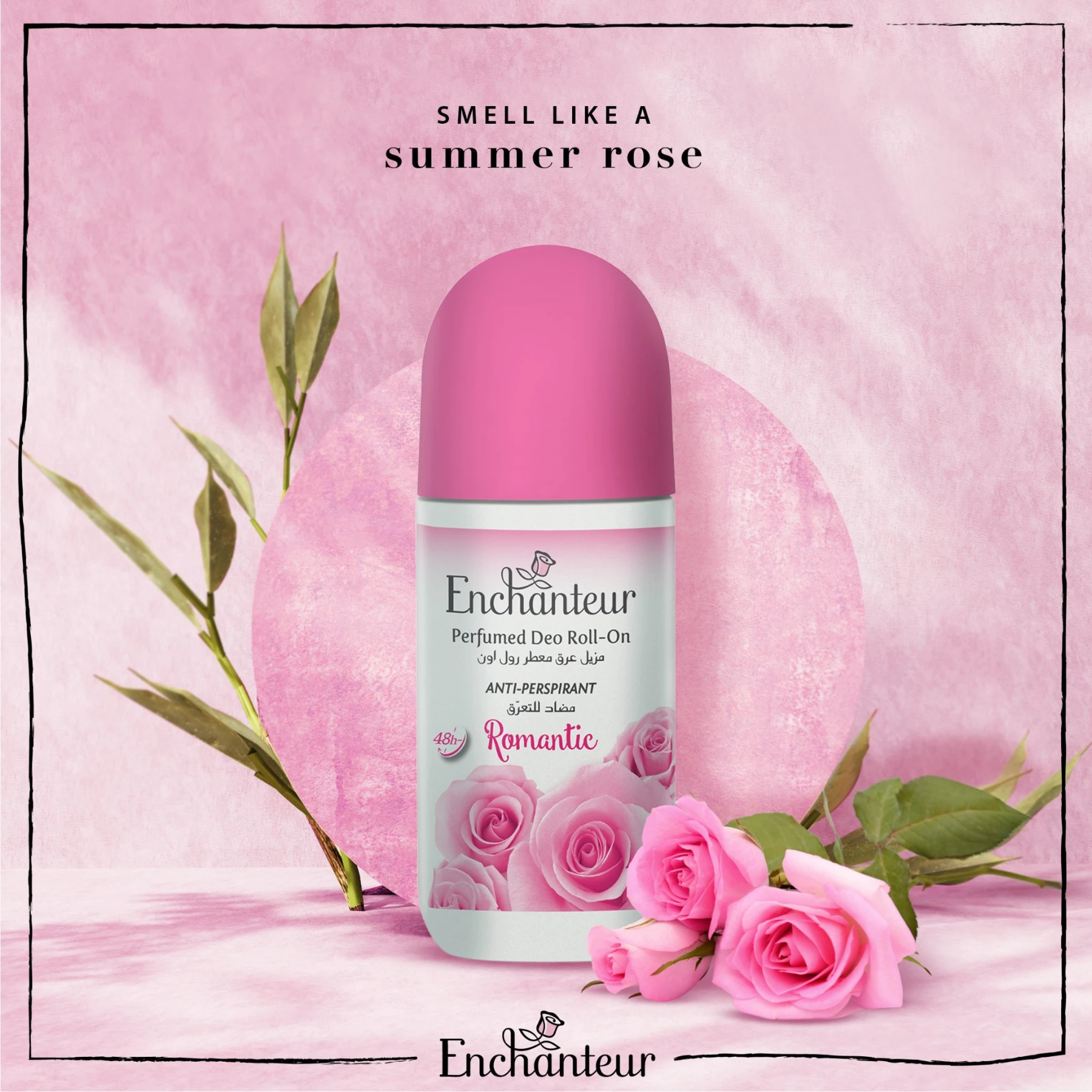 Enchanteur Romantic Anti-Perspirant Deodorant Roll-On For Women 50ml | 48-Hours Long Odour Protection| Soothing Floral French Fragrance| Quick Drying & Non-Sticky|