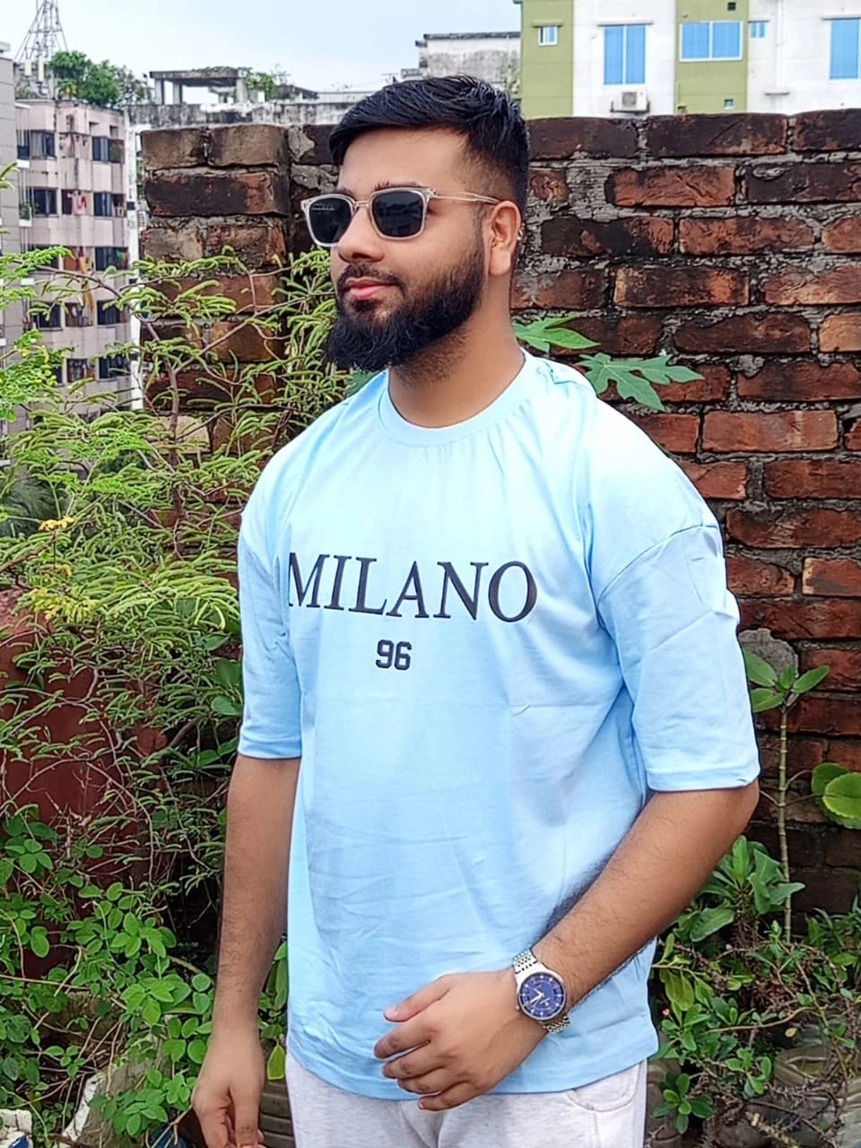 Men's Stylish Drop Shoulder- Milano Blue