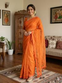 Embroidery Premium Half Silk Sharee