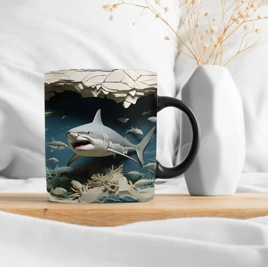 3D Fish In Water Design Mug
