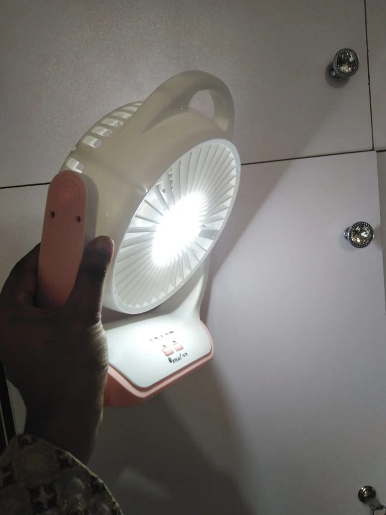 JOYKALY YG-729 Portable Rechargeable LED Light AC/AD Electronic Fan with 6" inches High Speed Blade