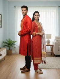 Panjabi Three Piece Couple Set