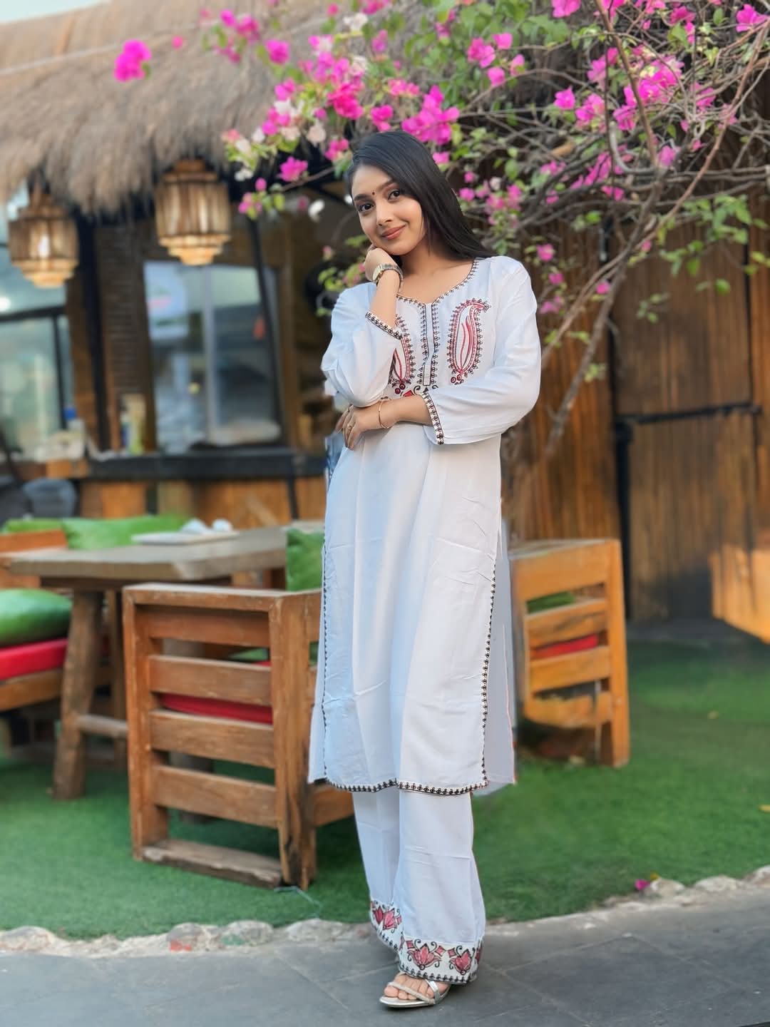 Embroidery Cotton Two Piece Co-Ord Set