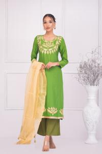 Dollar and Embroidery Work Three Piece