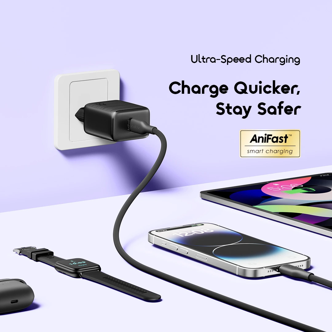 oraimo PowerGaN 451 45W Gan Ultra Fast Wall Charger OCW-5451E 5 safe speed charging