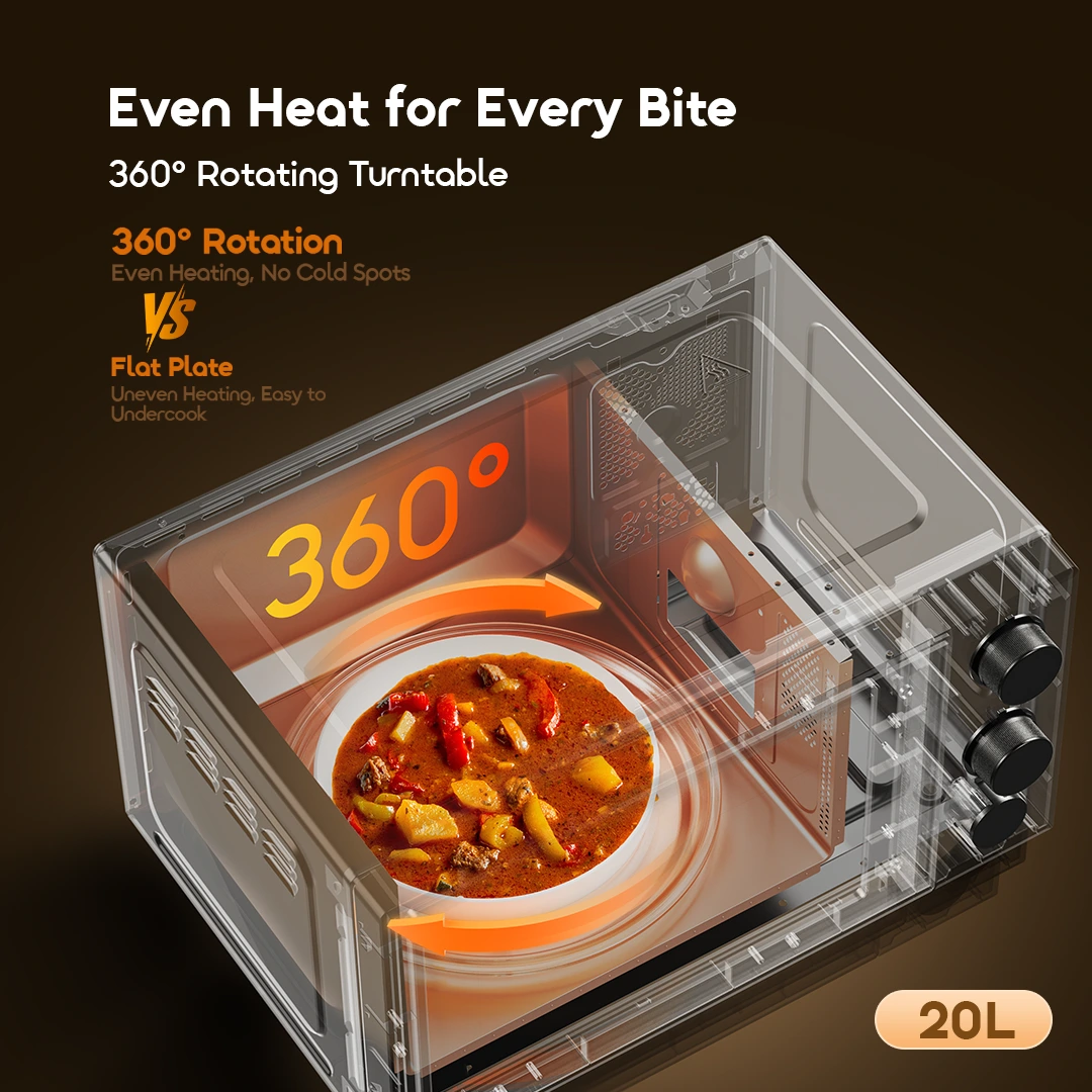 oraimo-Microwave-Oven-InfiWave-Lite-OMO-221A-8 Even Heat for Every Bite360° Rotating Turntable
