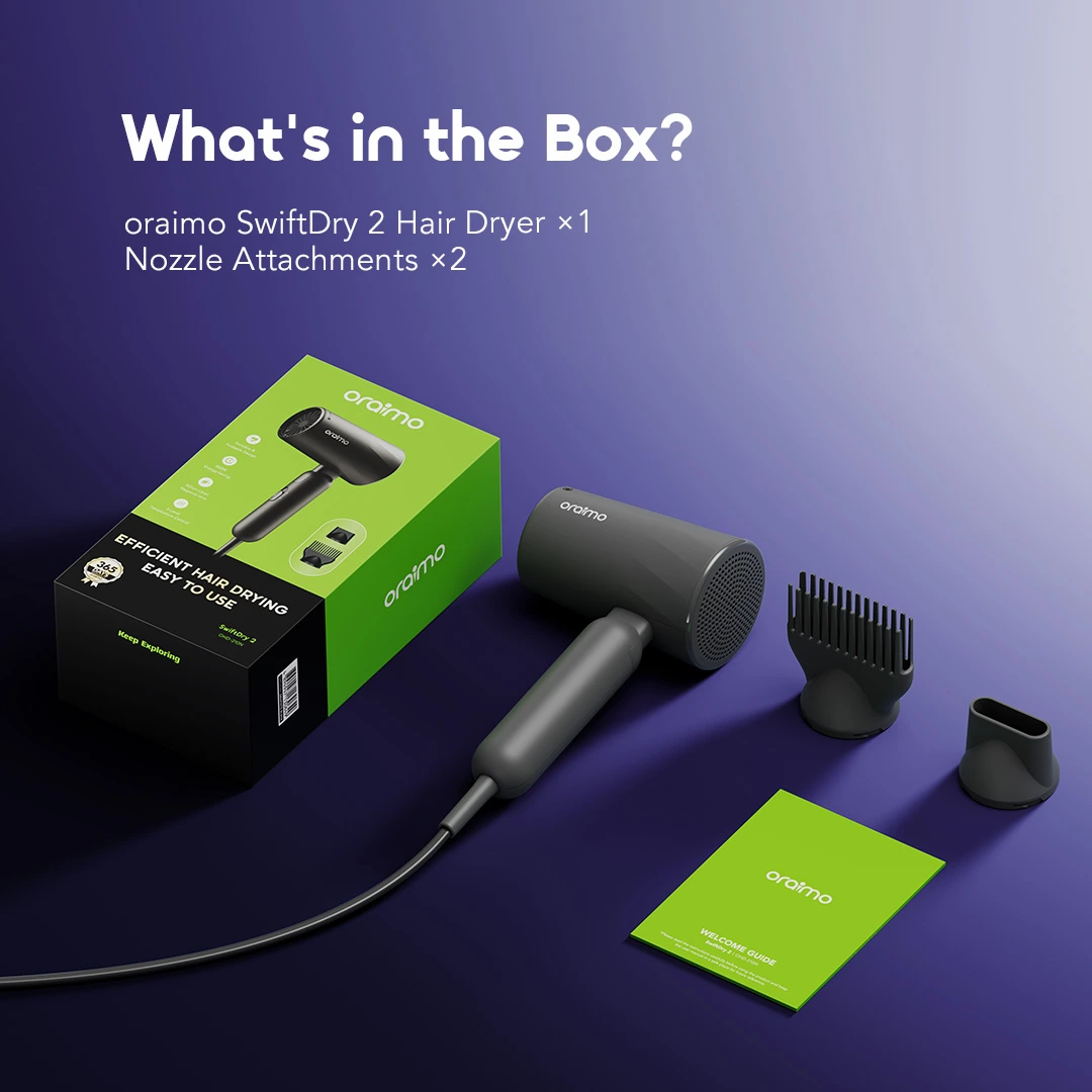 oraimo swiftdry 2 hair dryer ng OHD 210N 10 whats in the box