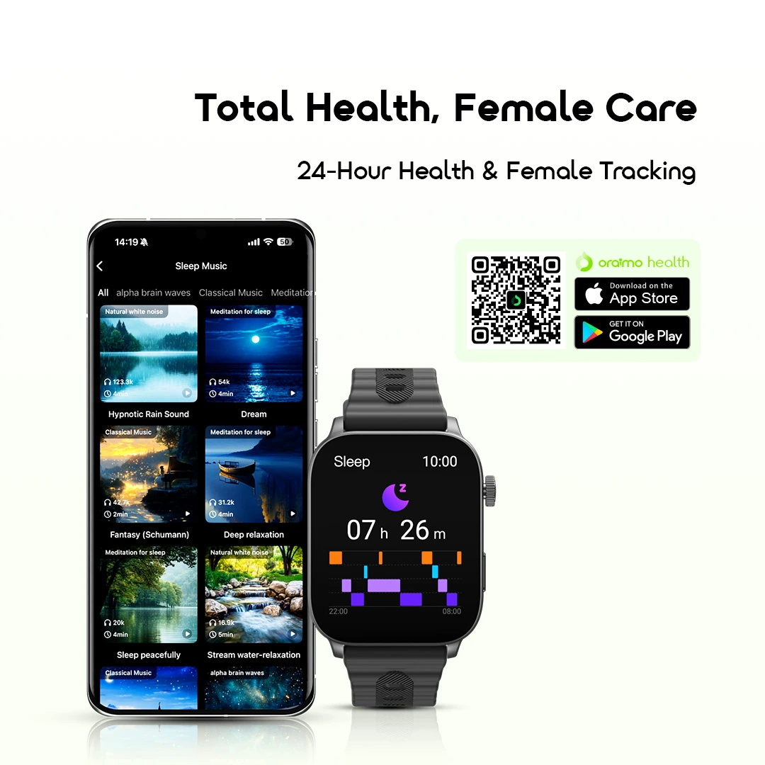 oraimo Smart Watch Watch Nova 2 Air OSW-814S 06 24-Hour Health & Female Tracking