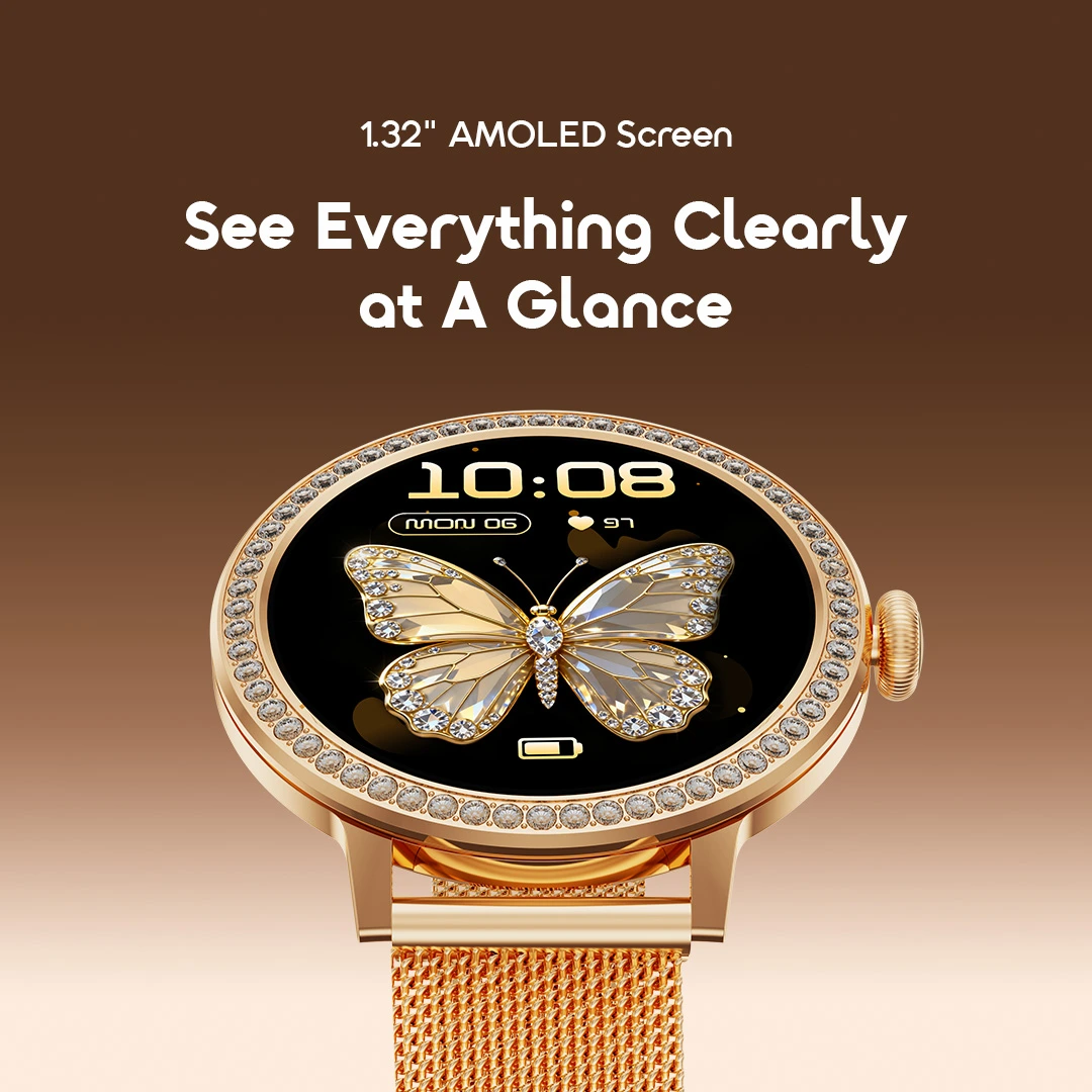 oraimo Smart Watch Watch Muse 2 OSW-833N 4 1.32" AMOLED Screen See Everything Clearly at A Glance