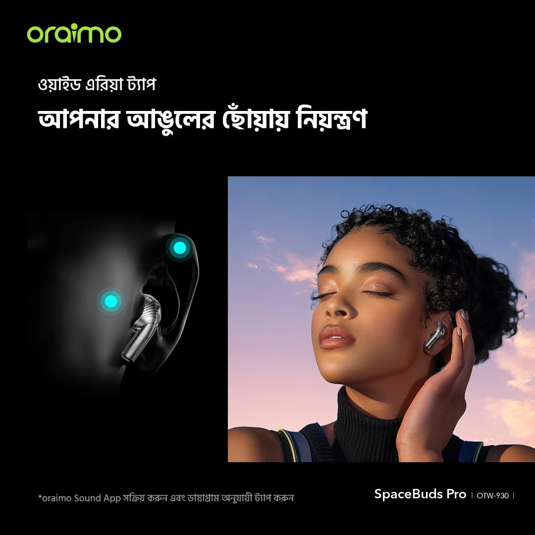 ট্রু ওয়্যারলেস ইয়ারবাডস SpaceBuds Pro OTW-930 ওয়াইড এরিয়া ট্যাপ