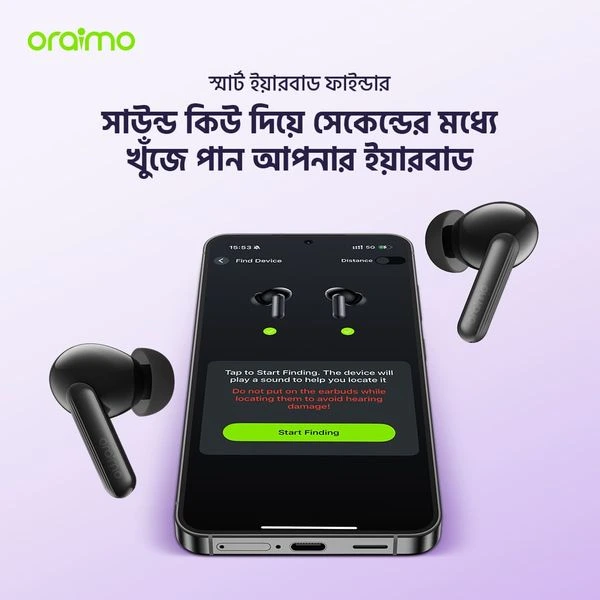 Oraimo SpaceBuds Lite Sound360 Anti-Lost True Wireless Earbuds