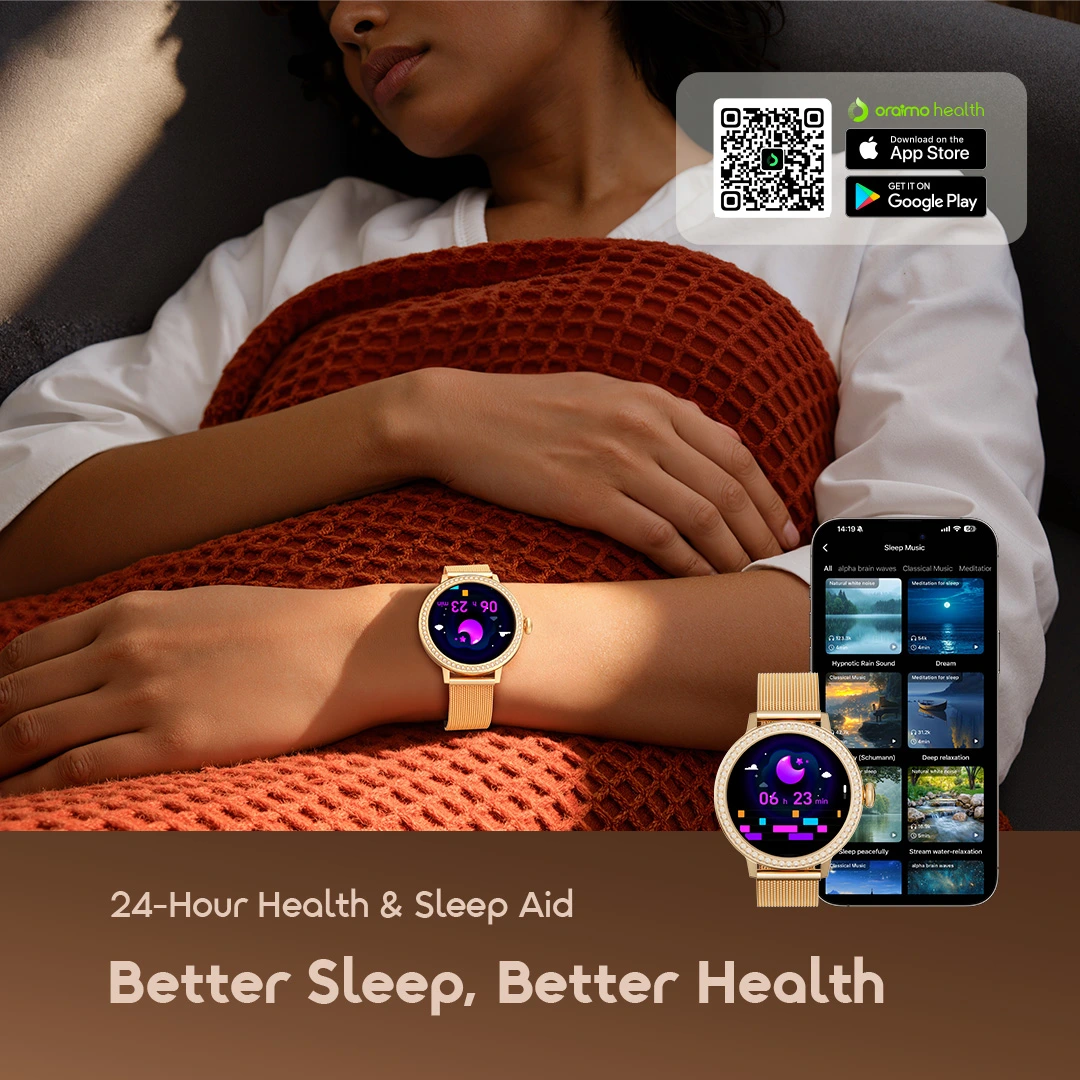 oraimo Smart Watch Watch Muse 2 OSW-833N 6 24-Hour Health & Sleep Aid Better Sleep Better Health