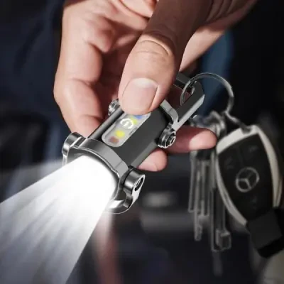 7 Modes High Power LED + COB Keychain Flashlight With Type-C Charger – KD088