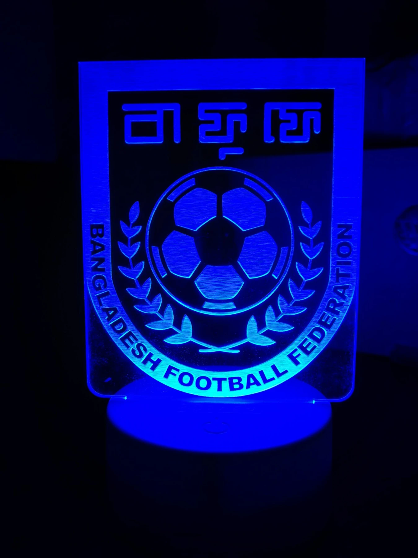 GearUP Acrylic Multicolor Night Lamp (Bangladesh Football Federation) – Black – 20 pcs