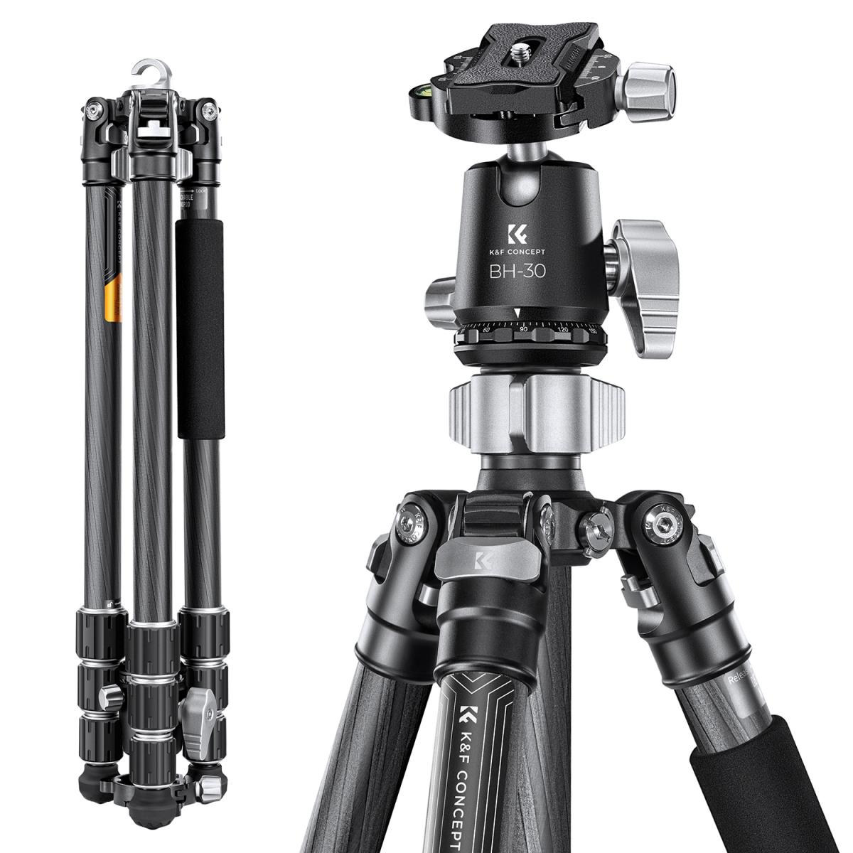 68''/1.7m Carbon Fiber Tripod Professional Camera Tripod KF09.116