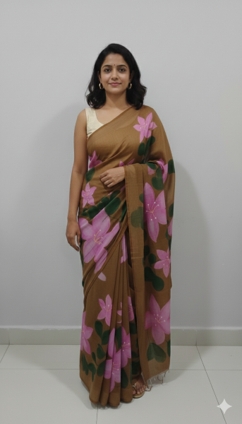 হ্যান্ড প্রিন্ট শাড়ির