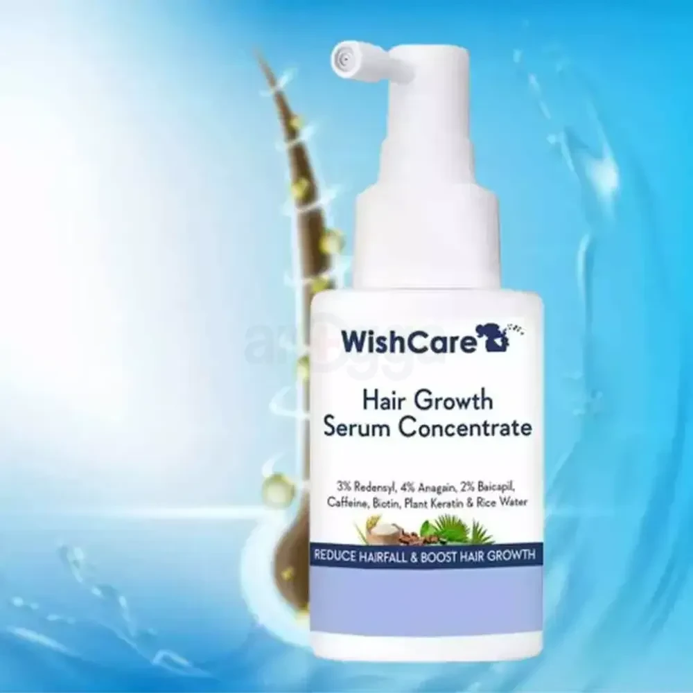 WishCare Hair Growth Serum Concentrate 30ml - 3% Redensyl, 4% Anagain, 2% Baicapil, Caffeine, Biotin & Rice Water - Advanced Hair Growth Serum for Hair Fall Control & Hair Growth 30ml