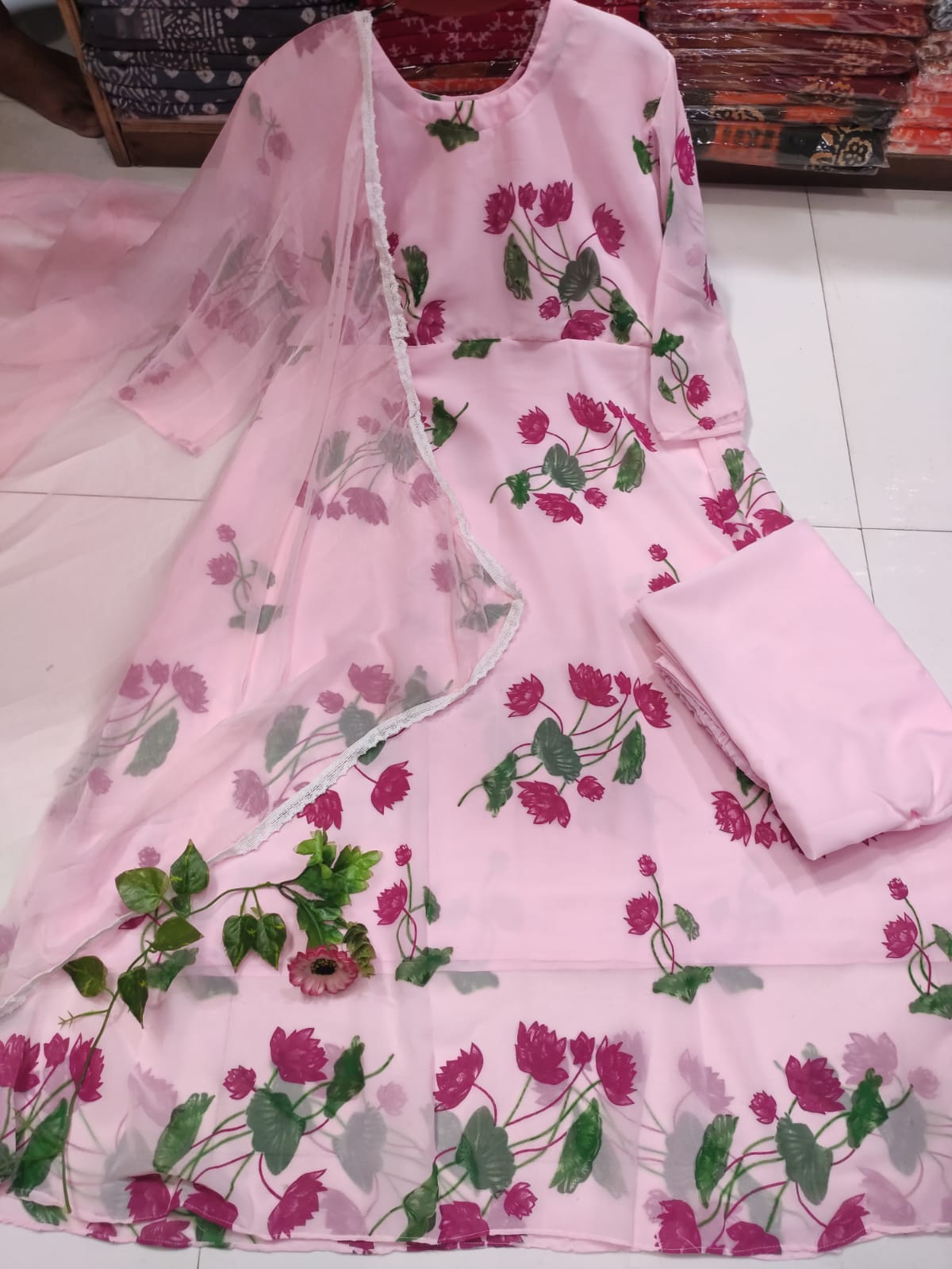 Readymade Gown Three Piece