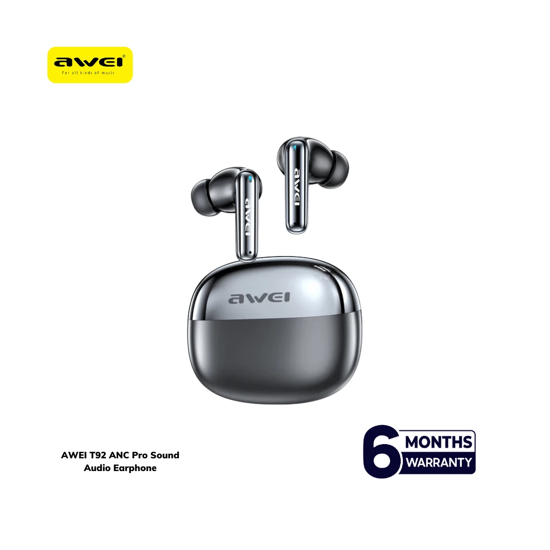 Awei T92 Anc Pro 6-mic Deep Noise Reduction Wireless Earbuds ( 6-Month Official Warranty )