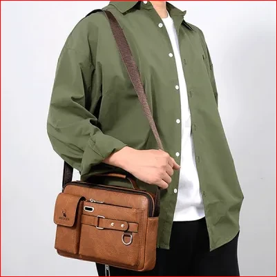 Men's Pu Leather Shoulder Bag (brown)