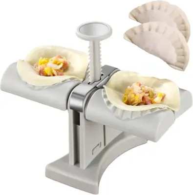 Double Head Automatic Dumpling Maker – Food-Grade ABS Dumpling Press for Dumplings, Momos & Ravioli (Wrap Two at a Time)