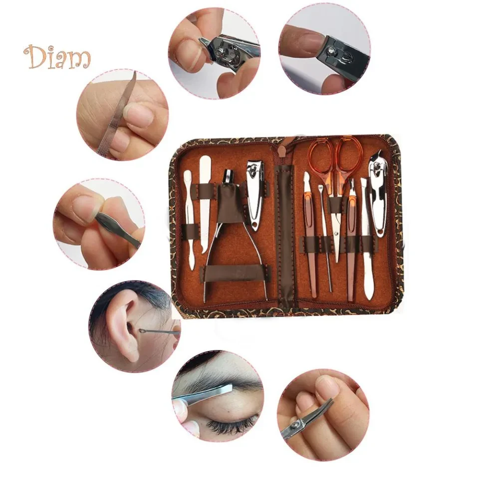 Stainless Steel Nail Clipper File Scissor Ear Pick Manicure Pedicure Tools